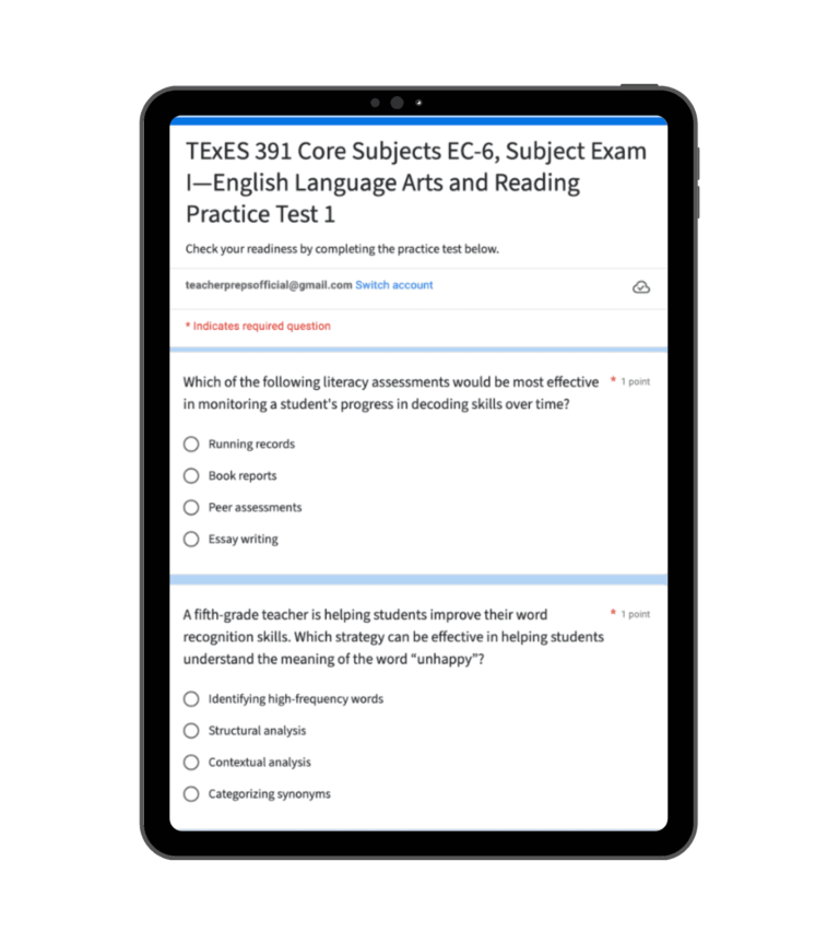 TExES 391 Core Subjects EC-6 Practice Test