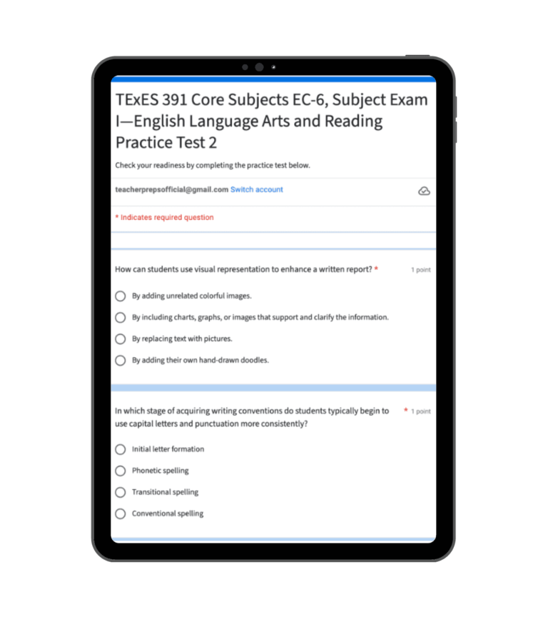 TExES 391 Core Subjects EC-6 Practice Test